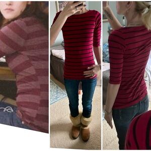 Bella swan y2k red striped top size small